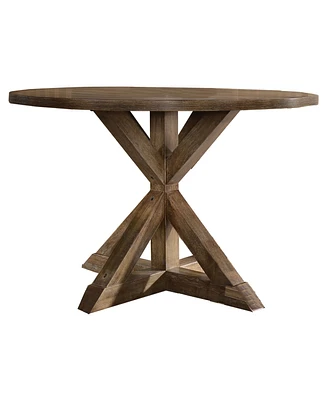 Venus Antique-Like Natural Oak Round Dinette Table, 48"