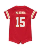 Infant Girls and Boys Patrick Mahomes Red Kansas City Chiefs Romper Jersey