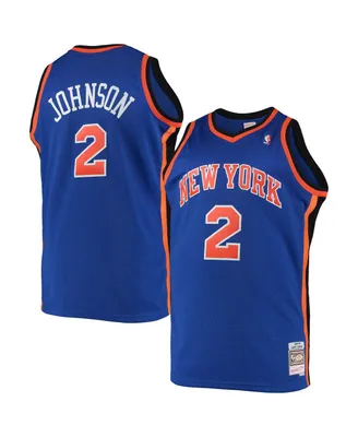Men's Mitchell & Ness Larry Johnson Blue New York Knicks Big and Tall Hardwood Classics Swingman Jersey