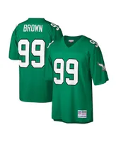 Men's Jerome Brown Kelly Green Philadelphia Eagles Big and Tall 1990 Retired Player Replica Jersey