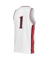 Men's Number 1 White Texas Tech Red Raiders Replica Basketball Jersey