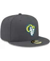 Men's Graphite Los Angeles Rams Alternate Logo Storm Ii 59FIFTY Fitted Hat