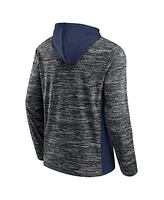 Men's Charcoal, Deep Sea Blue Seattle Kraken Instant Replay Space-Dye Pullover Hoodie