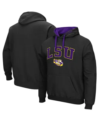 Men's Colosseum Black Lsu Tigers Big and Tall Arch & Logo 2.0 Pullover Hoodie