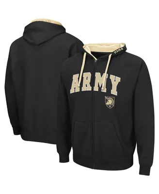 Men's Black Army Knights Big and Tall Full-Zip Hoodie