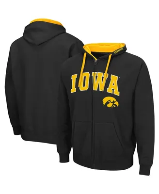 Men's Colosseum Black Iowa Hawkeyes Big and Tall Full-Zip Hoodie