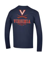 Men's Champion Navy Virginia Cavaliers Team Stack Long Sleeve T-shirt