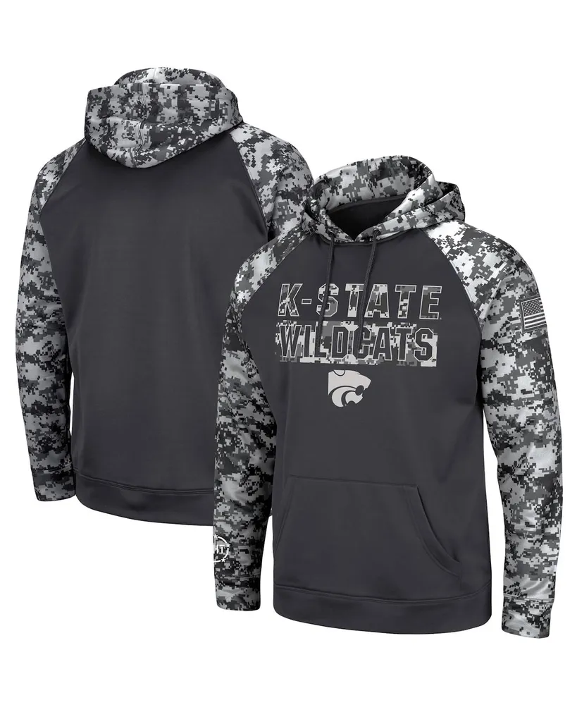 Men's Charcoal Kansas State Wildcats Oht Military-Inspired Appreciation Digital Camo Pullover Hoodie