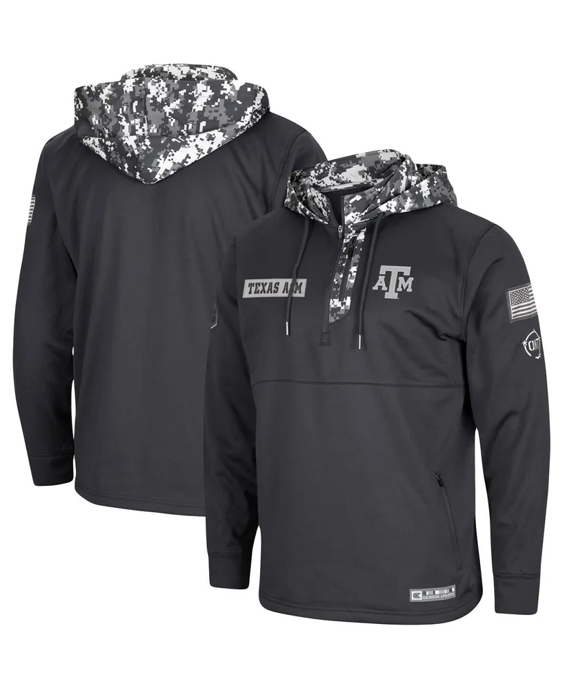 Men's Charcoal Texas A&M Aggies Oht Military-Inspired Appreciation Digi Camo Quarter-Zip Hoodie