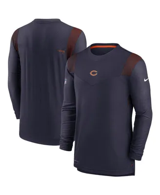 Men's Navy Chicago Bears Sideline Player Uv Performance Long Sleeve T-shirt
