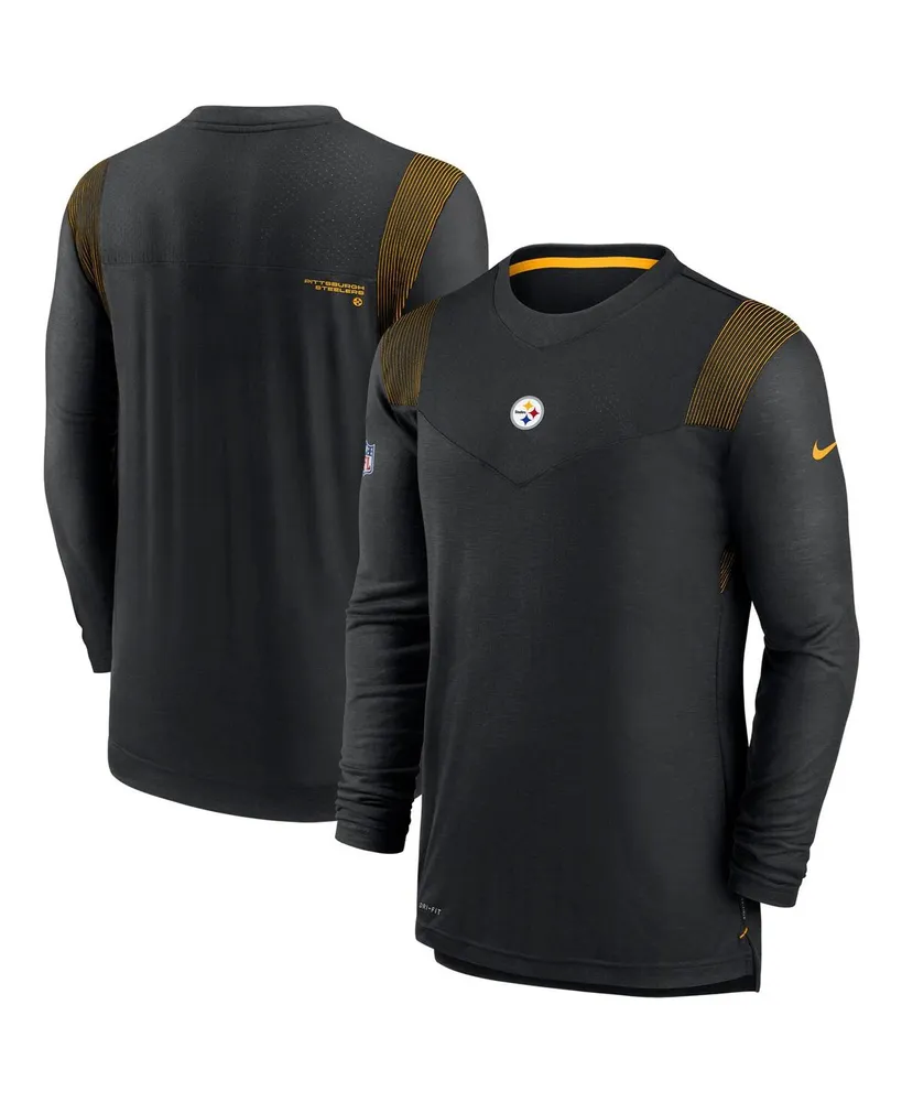 Men's Black Pittsburgh Steelers Sideline Player Uv Performance Long Sleeve T-shirt