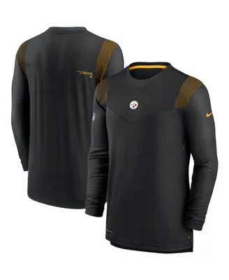 Men's Black Pittsburgh Steelers Sideline Player Uv Performance Long Sleeve T-shirt