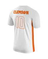 Men's Number 10 White Clemson Tigers Soccer Jersey