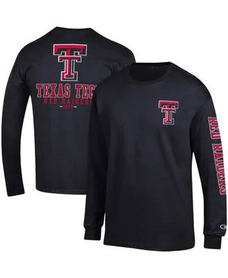 Men's Black Texas Tech Red Raiders Team Stack Long Sleeve T-shirt