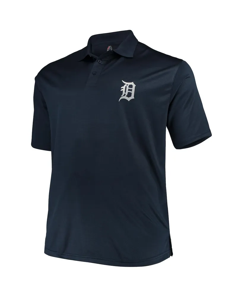 Men's Navy Detroit Tigers Big and Tall Solid Birdseye Polo Shirt