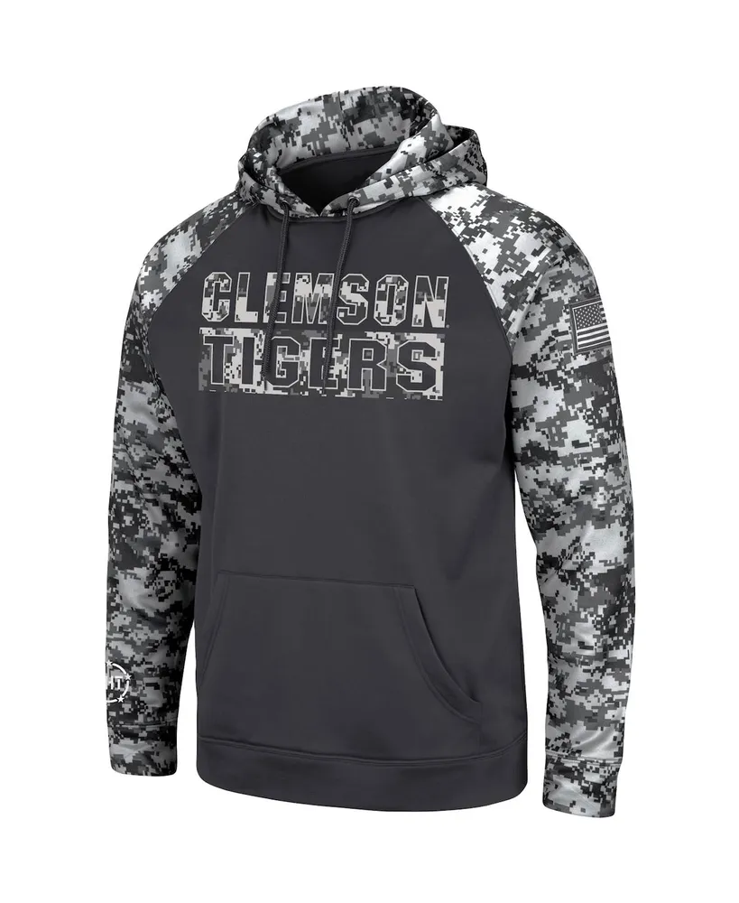 Men's Charcoal Clemson Tigers Oht Military-Inspired Appreciation Digital Camo Pullover Hoodie