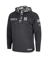 Men's Charcoal Nebraska Huskers Oht Military-Inspired Appreciation Digi Camo Quarter-Zip Hoodie