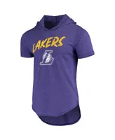 Men's Majestic Threads Heathered Black Los Angeles Lakers Wordmark