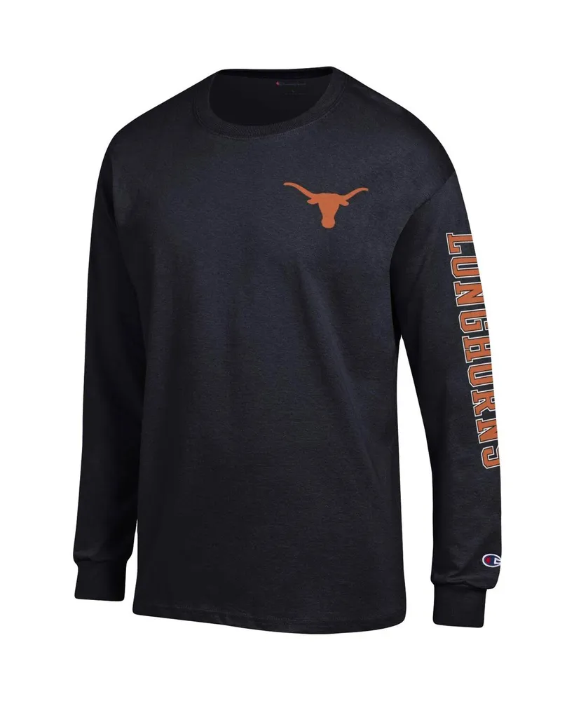 Men's Black Texas Longhorns Team Stack Long Sleeve T-shirt