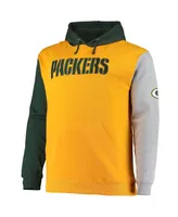 Men's Green, Gold-Tone Green Bay Packers Big and Tall Pullover Hoodie - Gold