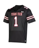 Men's Number 1 Black Texas Tech Red Raiders Throwback Special Game Jersey