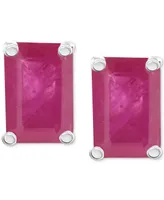 Ruby Stud Earrings (1-3/8 ct. t.w.) in 14k White Gold (Also in Emerald)