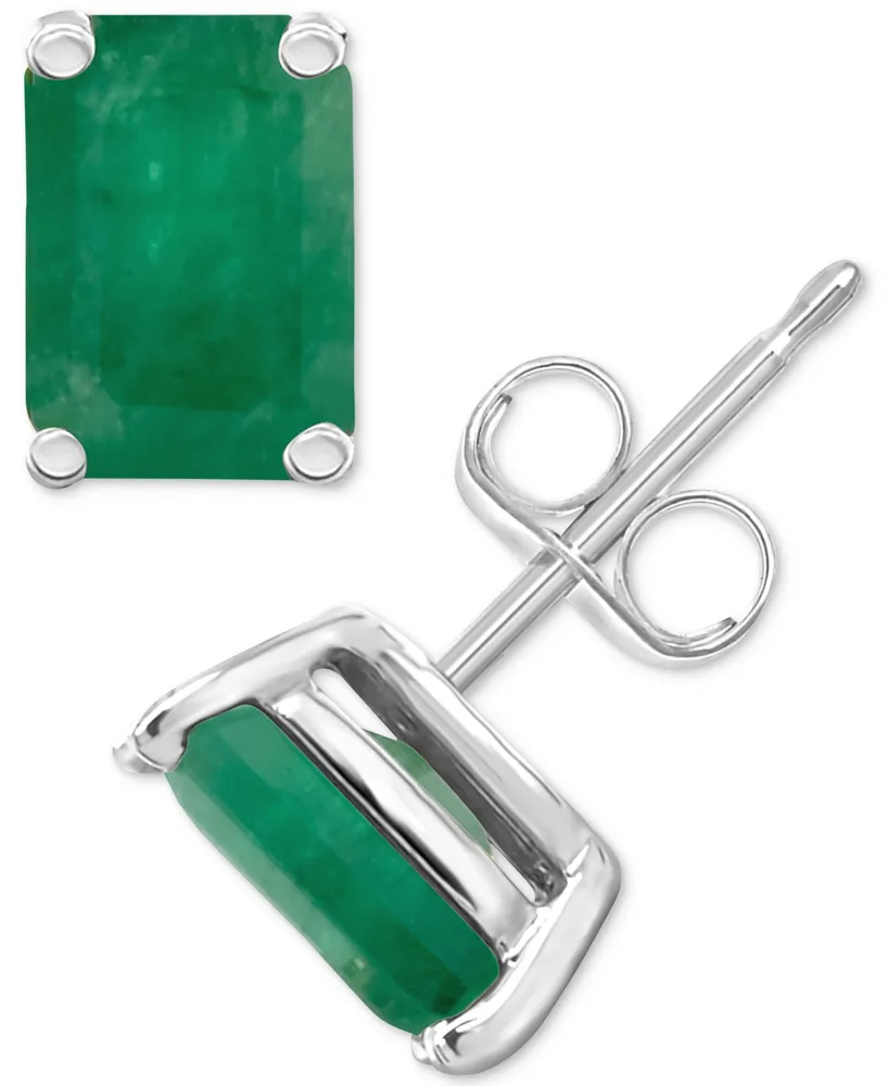 Ruby Stud Earrings (1-3/8 ct. t.w.) 14k White Gold (Also Emerald)