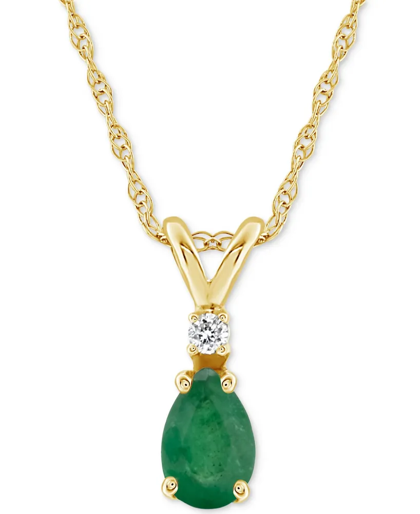 Sapphire (1/2 ct. t.w.) & Diamond Accent 18" Pendant Necklace 14k Gold (Also Ruby Emerald)