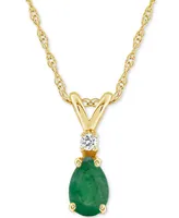 Sapphire (1/2 ct. t.w.) & Diamond Accent 18" Pendant Necklace 14k Gold (Also Ruby Emerald)