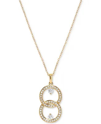 Diamond Interlocking Circle 18" Pendant Necklace (3/8 ct. t.w.) in 14k Gold