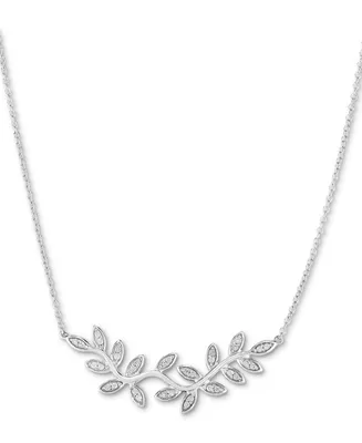 Diamond Vine Statement Necklace (1/4 ct. t.w.) in Sterling Silver, 18" + 2" extender