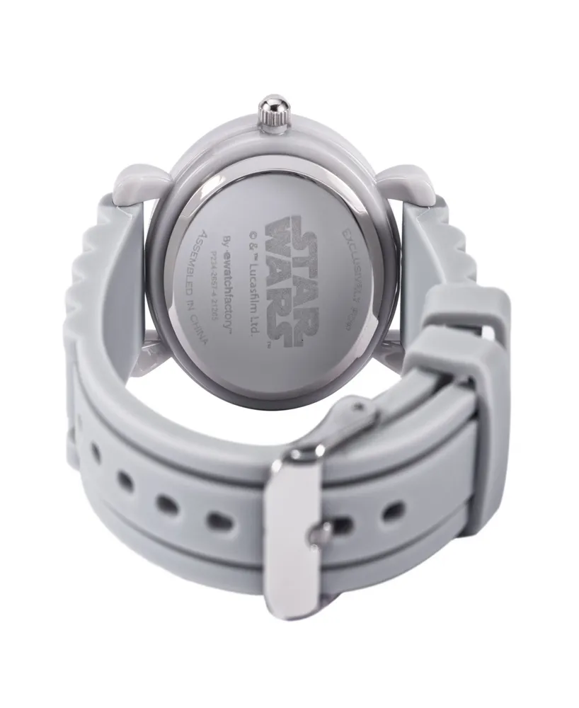 ewatchfactory Boy's Disney Star Wars Child, the Mandalorian, Plastic Gray Silicone Strap Watch 32mm