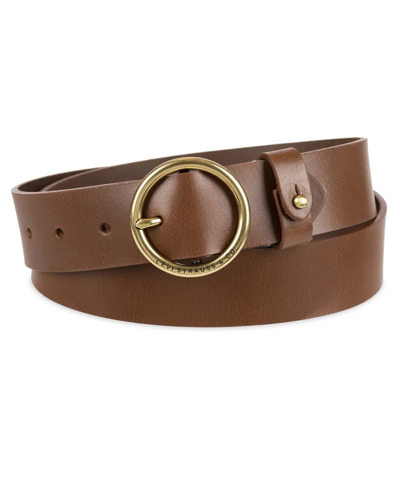 Levi's Women's Circular Center Bar Buckle Leather Belt