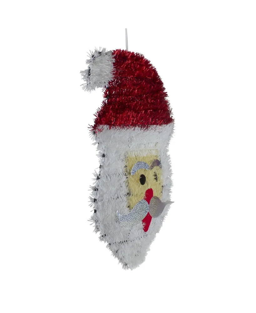 19" Tinsel Santa Claus Christmas Window Decoration