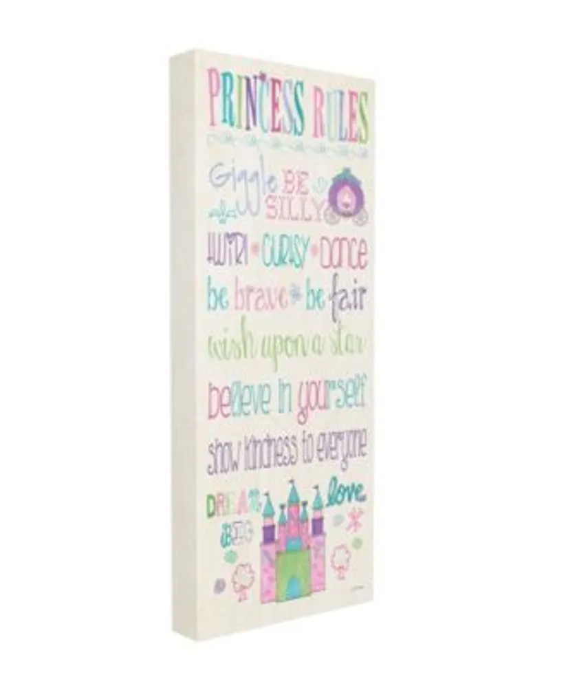 Stupell Industries Princess Rules Castle Typography Stretched Canvas Wall Art Collection By Jo Moulton