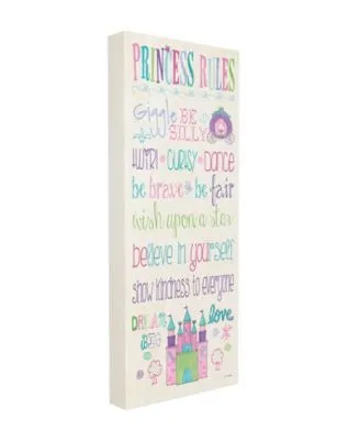Stupell Industries Princess Rules Castle Typography Stretched Canvas Wall Art Collection By Jo Moulton