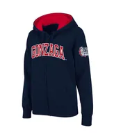 Women's Stadium Athletic Navy Gonzaga Bulldogs Arched Name Full-Zip Hoodie