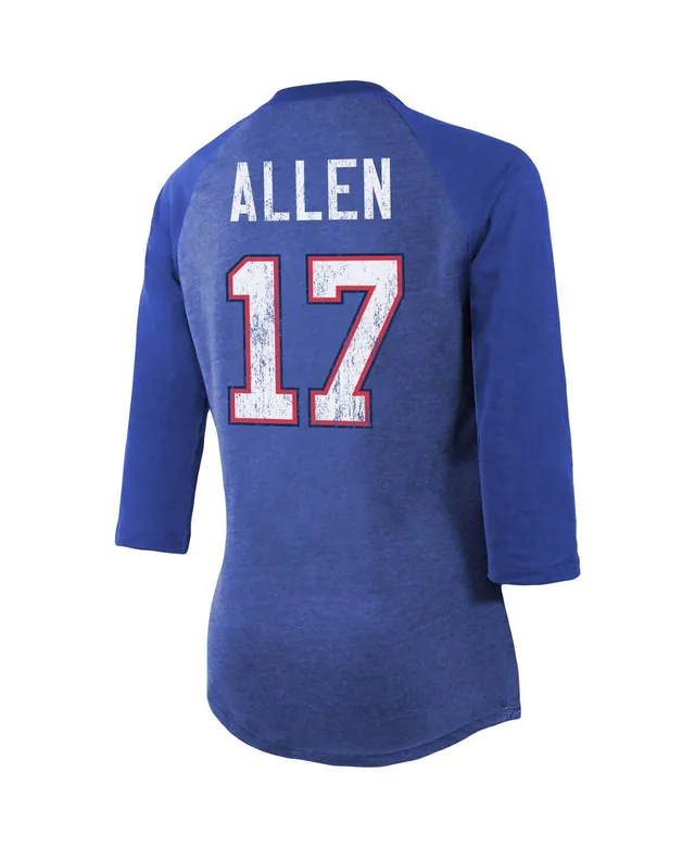 Lids Josh Allen Buffalo Bills Fanatics Branded Women's Team Player Name &  Number Tri-Blend Raglan 3/4-Sleeve T-Shirt - Heather Royal