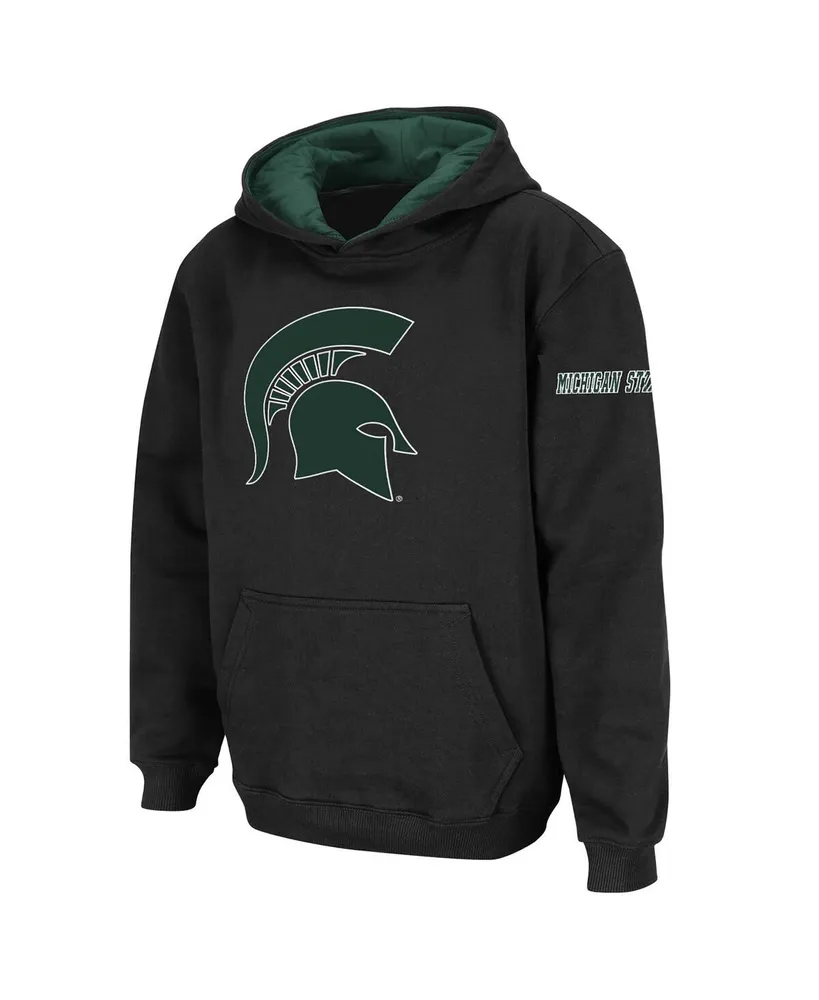 Big Boys Black Michigan State Spartans Logo Pullover Hoodie