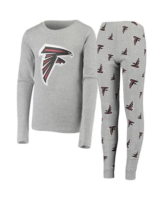 Big Boys Gray Atlanta Falcons Long Sleeve T-shirt and Pants Sleep Set