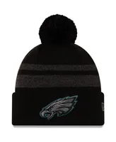 Men's Black Philadelphia Eagles Dispatch Cuffed Knit Hat with Pom