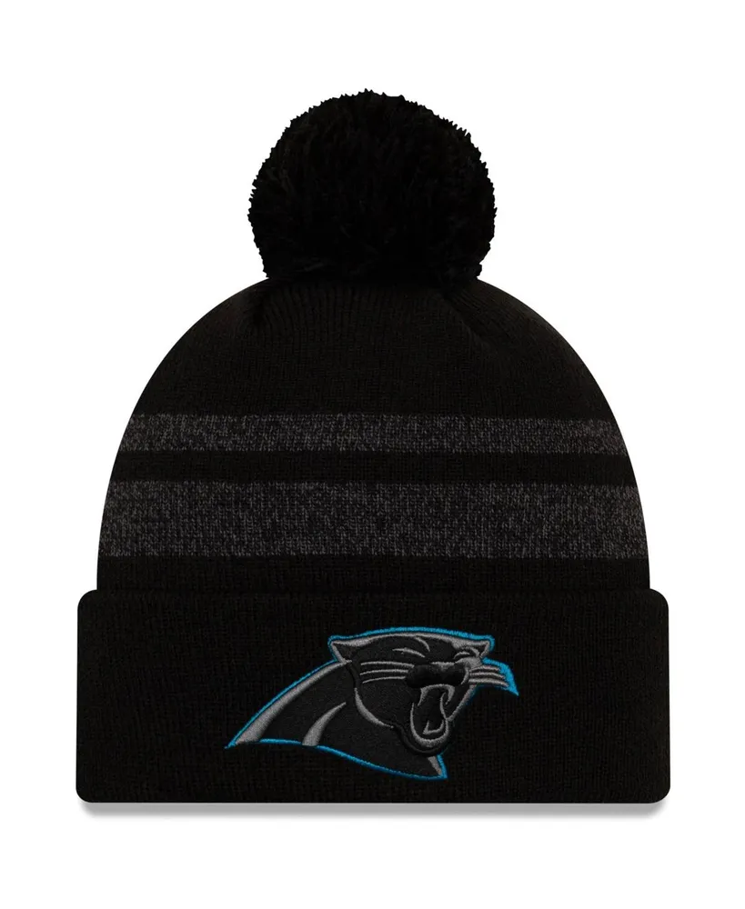 Men's Black Carolina Panthers Dispatch Cuffed Knit Hat with Pom