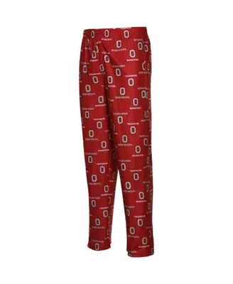 Ohio State Buckeyes Big Boys Scarlet Team Logo Flannel Pajama Pants