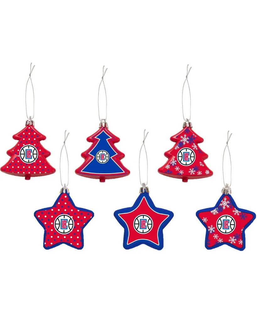 La Clippers 3'' x 3'' Six-Pack Shatterproof Tree And Star Ornament Set