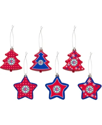 La Clippers 3'' x 3'' Six-Pack Shatterproof Tree And Star Ornament Set
