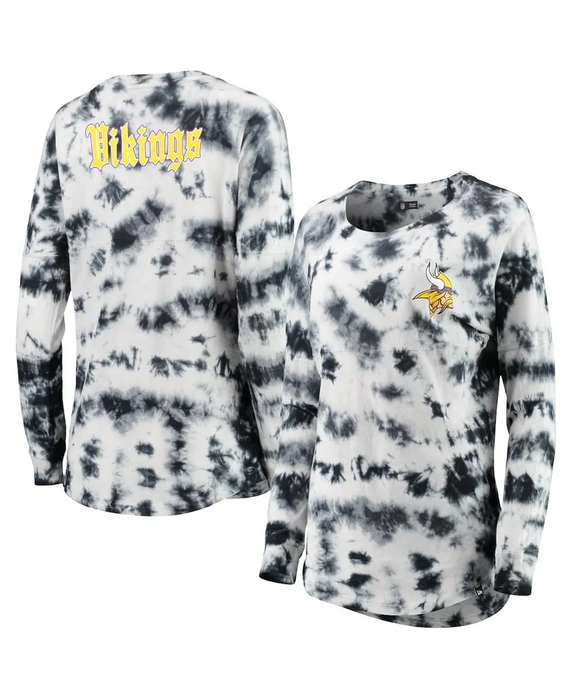 Women's Black Minnesota Vikings Tie-Dye Long Sleeve T-shirt