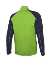 Men's Neon Green Seattle Seahawks Combine Authentic Two-a-Days Half-Zip Jacket