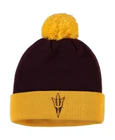 Men's Maroon and Gold Arizona State Sun Devils Core 2-Tone Cuffed Knit Hat with Pom