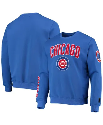 Men's Royal Chicago Cubs Stacked Logo Pullover Sweatshirt