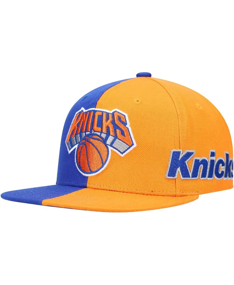 Mitchell & Ness Men's Blue and Orange New York Knicks Team Half and Half  Snapback Hat